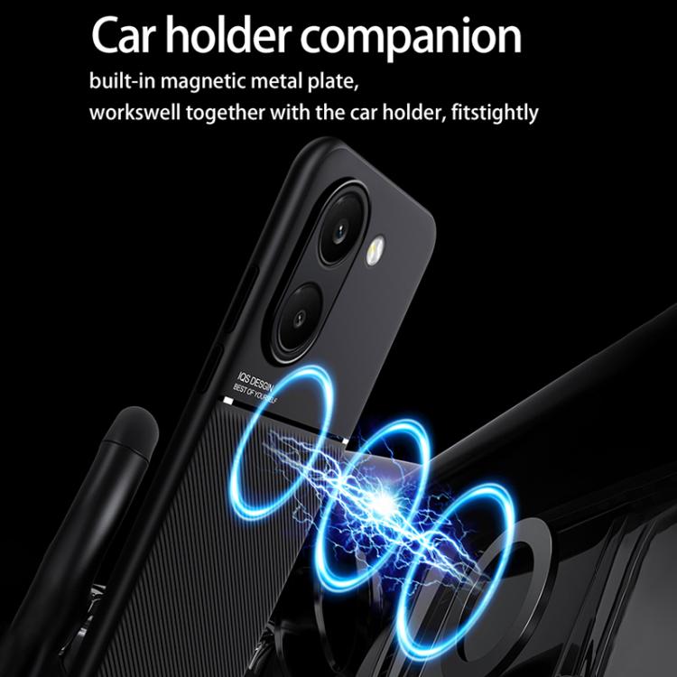 For Redmi Turbo 5 Max 5G / Poco X8 Pro Max 5G Classic Tilt Strip Grain Magnetic PC Hybrid TPU Phone Case