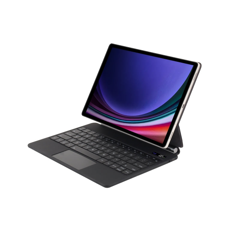 For Samsung Galaxy Tab S9 FE / S9 P710 Magnetic Bluetooth Keyboard Leather Tablet Case - Black