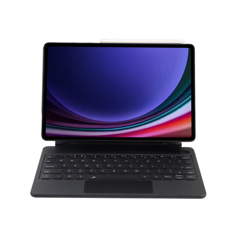 For Samsung Galaxy Tab S10+ / S9 FE+ P810 Magnetic Bluetooth Keyboard Leather Tablet Case - Black