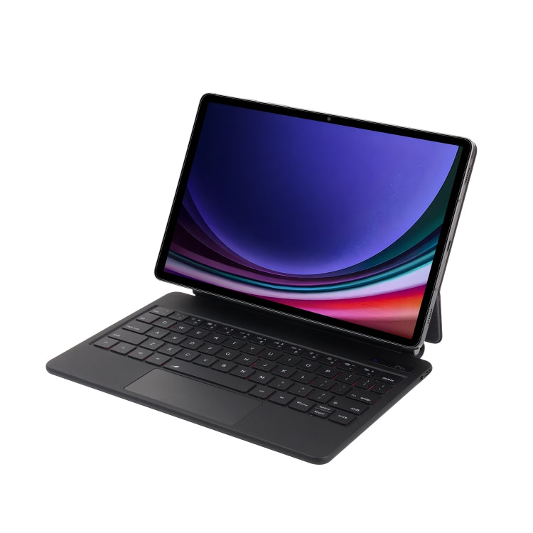 For Samsung Galaxy Tab S10+ / S9 FE+ P810 Magnetic Bluetooth Keyboard Leather Tablet Case - Black