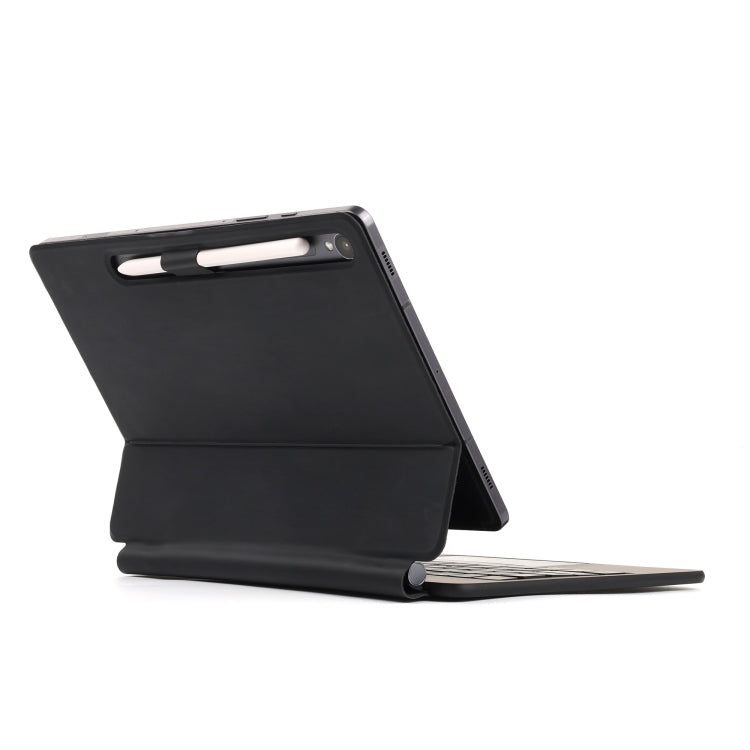 For Samsung Galaxy Tab S10+ / S9 FE+ P810 Magnetic Bluetooth Keyboard Leather Tablet Case - Black