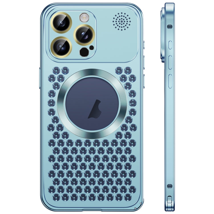 For iPhone 16 Pro Max Spring Buckle MagSafe Magnetic Metal Aromatherapy Phone Case