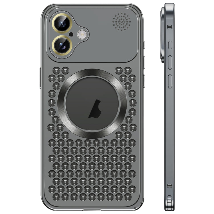 For iPhone 16 Spring Buckle MagSafe Magnetic Metal Aromatherapy Phone Case