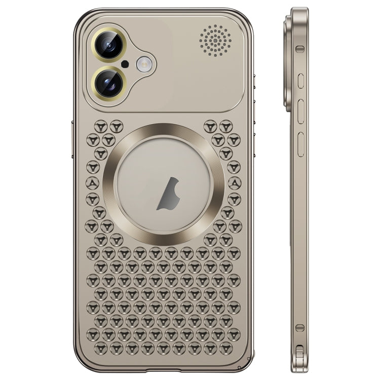 For iPhone 16 Spring Buckle MagSafe Magnetic Metal Aromatherapy Phone Case