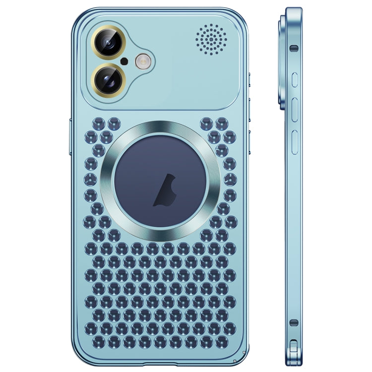 For iPhone 16 Spring Buckle MagSafe Magnetic Metal Aromatherapy Phone Case