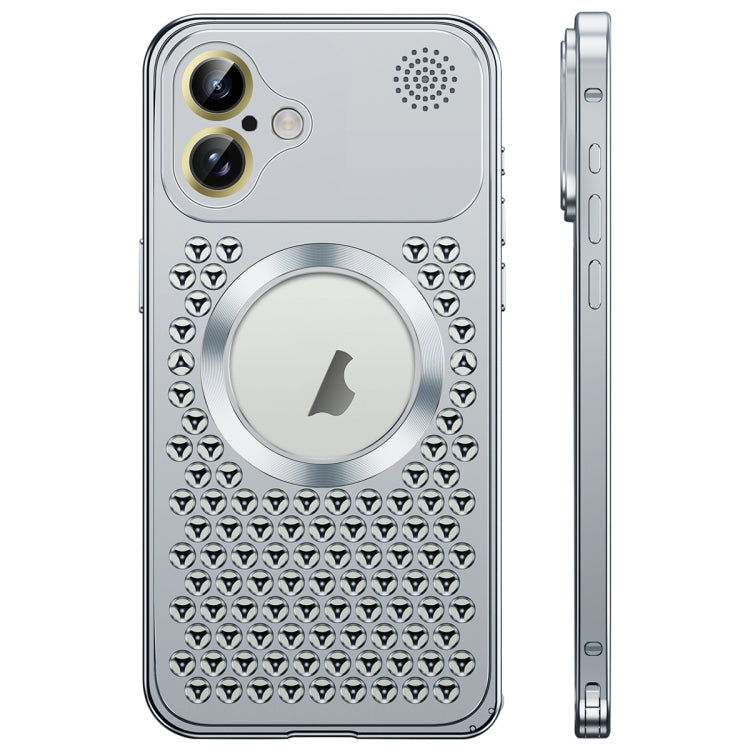 For iPhone 16 Spring Buckle MagSafe Magnetic Metal Aromatherapy Phone Case