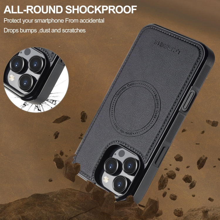 For iPhone 16 Pro Max LC.IMEEKE L5 Series Detachable RFID Card Bag Magsafe Phone Case