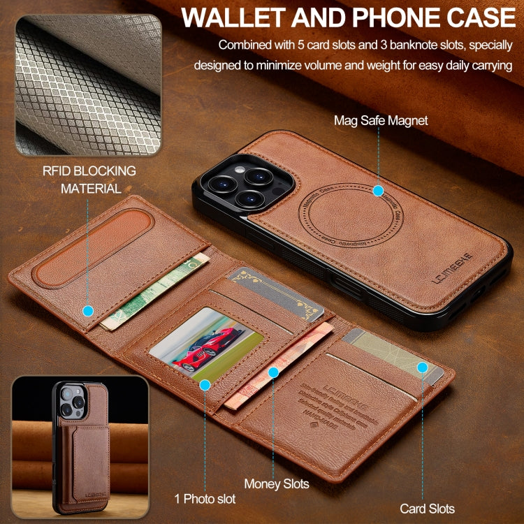 For iPhone 16 Pro Max LC.IMEEKE L5 Series Detachable RFID Card Bag Magsafe Phone Case