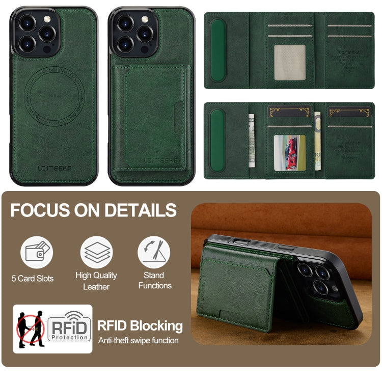 For iPhone 16 Pro Max LC.IMEEKE L5 Series Detachable RFID Card Bag Magsafe Phone Case