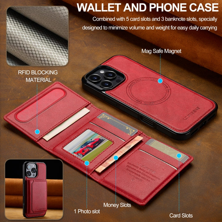 For iPhone 16 Pro Max LC.IMEEKE L5 Series Detachable RFID Card Bag Magsafe Phone Case
