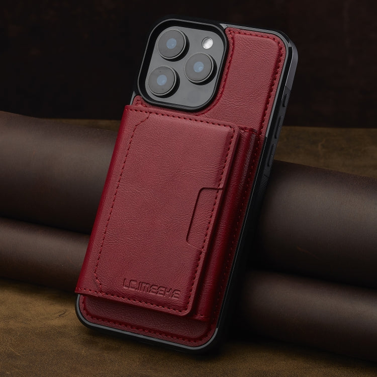 For iPhone 16 Pro LC.IMEEKE L5 Series Detachable RFID Card Bag Magsafe Phone Case