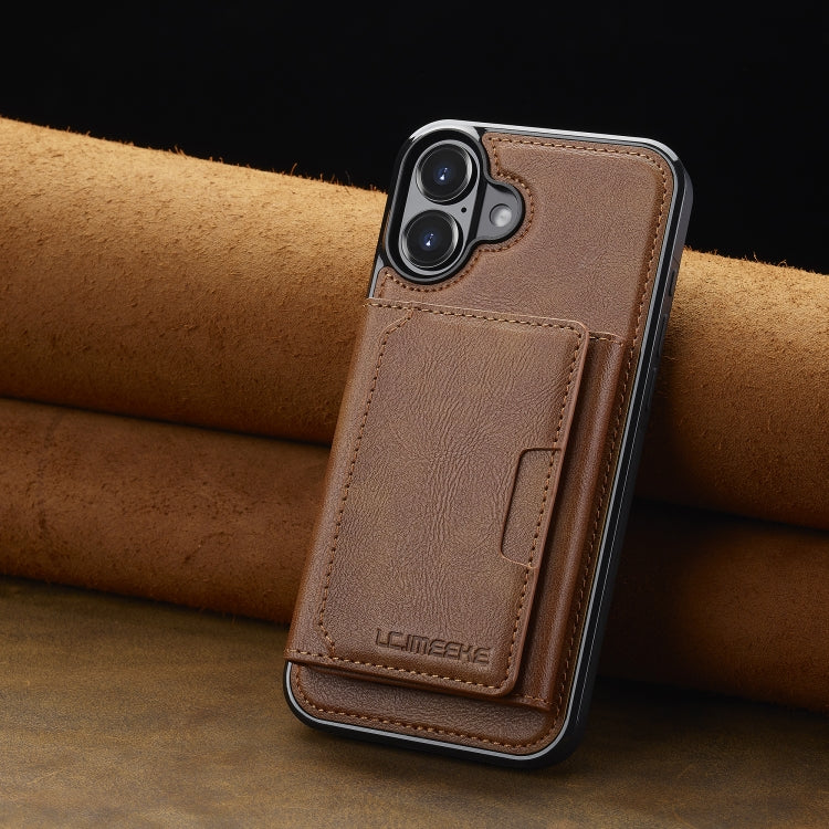 For iPhone 16 Plus LC.IMEEKE L5 Series Detachable RFID Card Bag Magsafe Phone Case