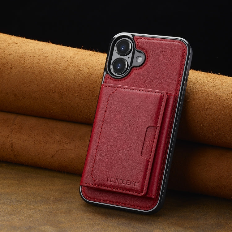 For iPhone 16 LC.IMEEKE L5 Series Detachable RFID Card Bag Magsafe Phone Case