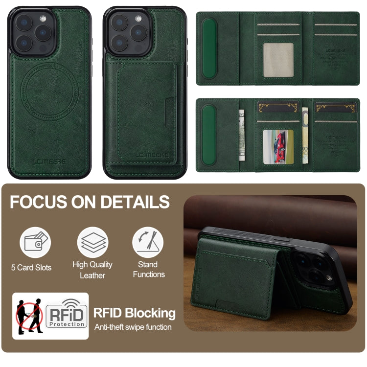 For iPhone 14 Pro Max LC.IMEEKE L5 Series Detachable RFID Card Bag Magsafe Phone Case