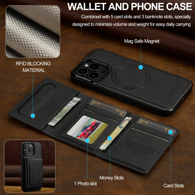 For iPhone 14 Pro LC.IMEEKE L5 Series Detachable RFID Card Bag Magsafe Phone Case