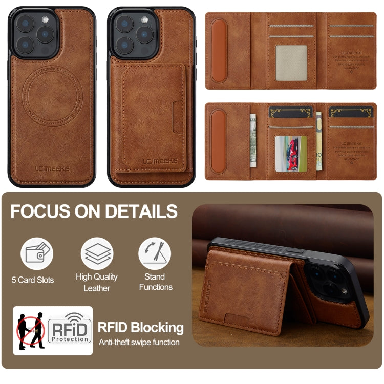 For iPhone 14 Pro LC.IMEEKE L5 Series Detachable RFID Card Bag Magsafe Phone Case