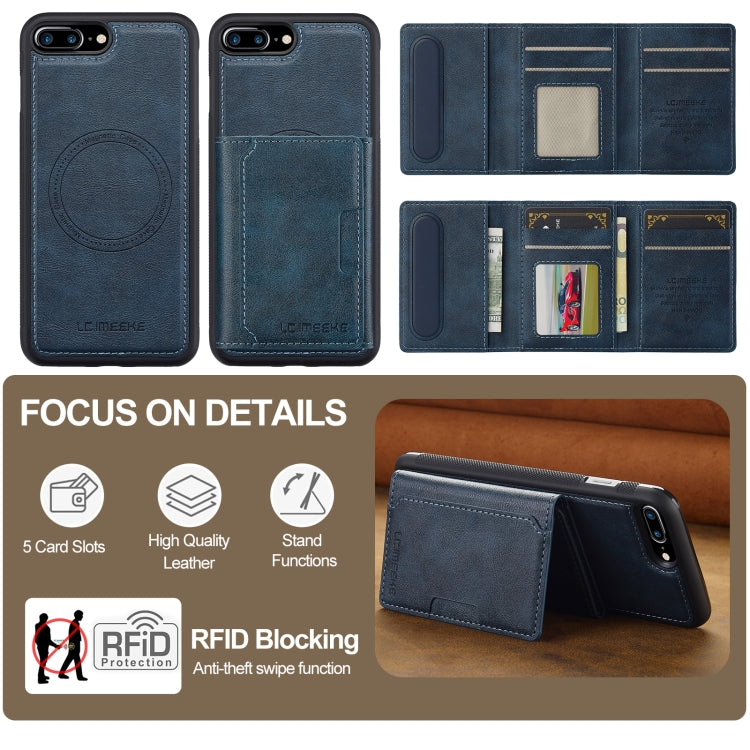 For iPhone 8 Plus / 7 Plus LC.IMEEKE L5 Series Detachable RFID Card Bag Magsafe Phone Case
