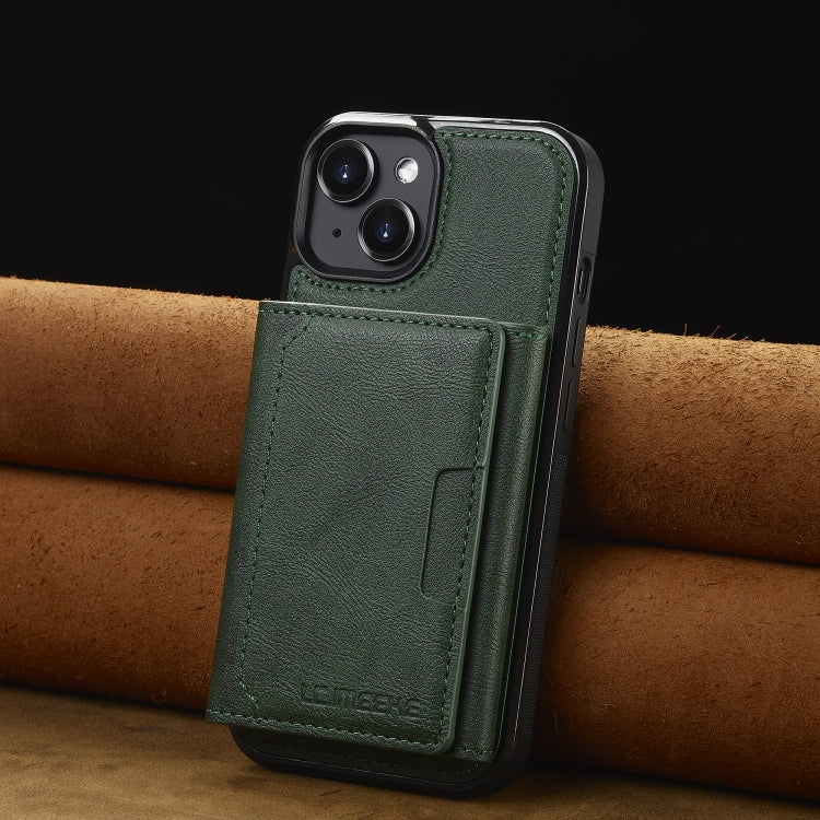 For iPhone 15 LC.IMEEKE L5 Series Detachable RFID Card Bag Magsafe Phone Case