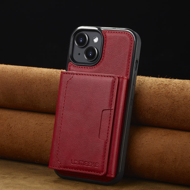 For iPhone 15 LC.IMEEKE L5 Series Detachable RFID Card Bag Magsafe Phone Case