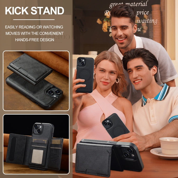 For iPhone 15 Plus / 14 Plus LC.IMEEKE L5 Series Detachable RFID Card Bag Magsafe Phone Case