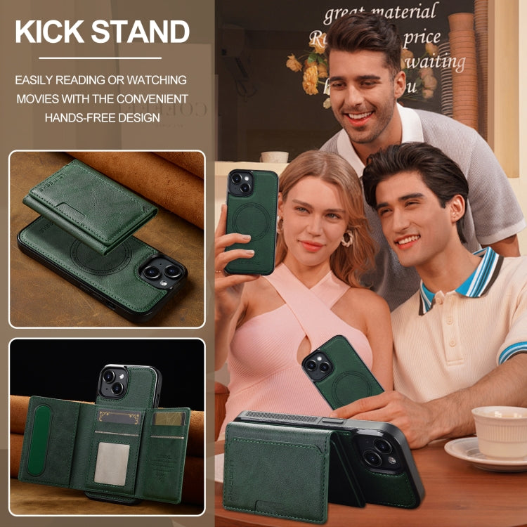 For iPhone 15 Plus / 14 Plus LC.IMEEKE L5 Series Detachable RFID Card Bag Magsafe Phone Case