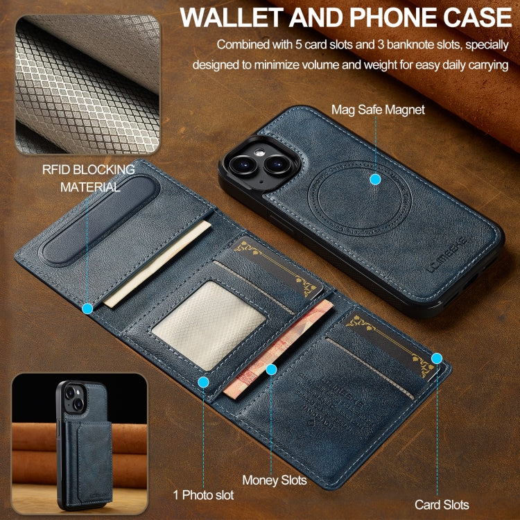 For iPhone 14 / 13 LC.IMEEKE L5 Series Detachable RFID Card Bag Magsafe Phone Case