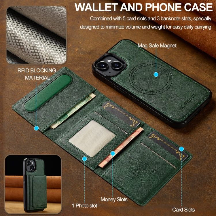 For iPhone 14 / 13 LC.IMEEKE L5 Series Detachable RFID Card Bag Magsafe Phone Case