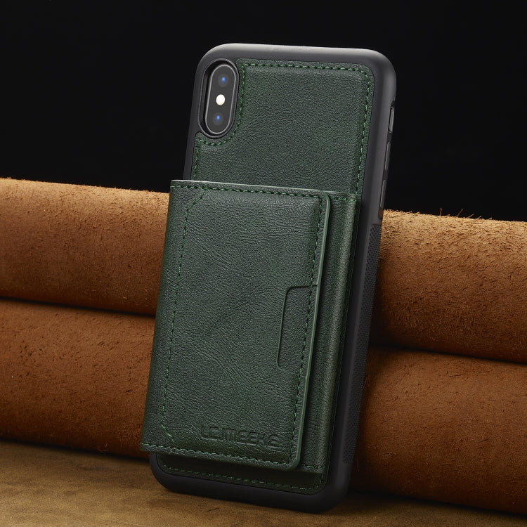 For iPhone XS / X LC.IMEEKE L5 Series Detachable RFID Card Bag Magsafe Phone Case