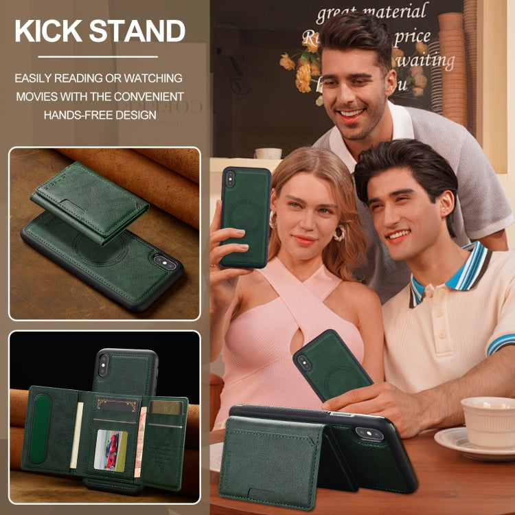For iPhone XS / X LC.IMEEKE L5 Series Detachable RFID Card Bag Magsafe Phone Case