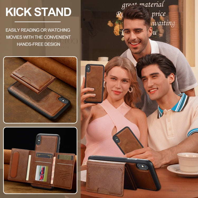 For iPhone XR LC.IMEEKE L5 Series Detachable RFID Card Bag Magsafe Phone Case