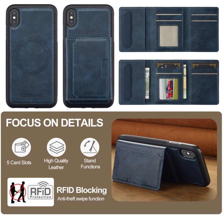 For iPhone XR LC.IMEEKE L5 Series Detachable RFID Card Bag Magsafe Phone Case