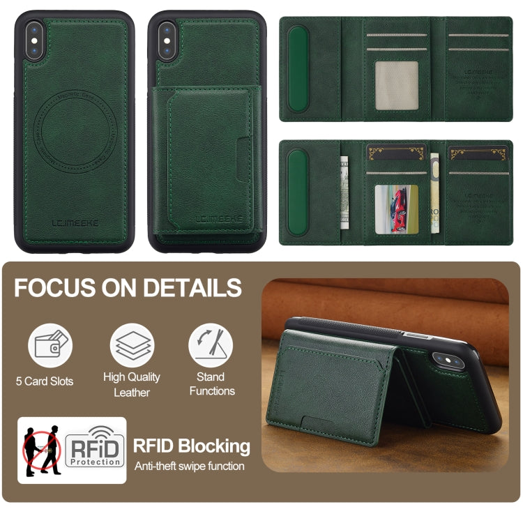 For iPhone XR LC.IMEEKE L5 Series Detachable RFID Card Bag Magsafe Phone Case
