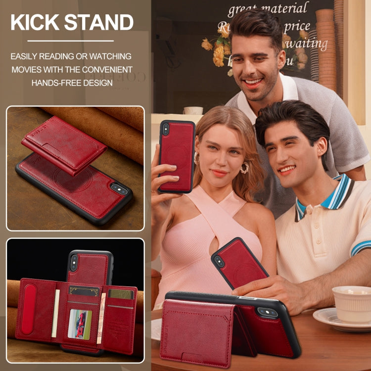 For iPhone XS Max LC.IMEEKE L5 Series Detachable RFID Card Bag Magsafe Phone Case