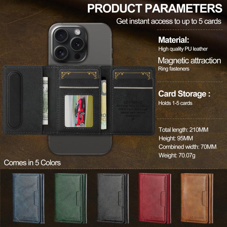 For iPhone 17 LC.IMEEKE L5 Series Detachable RFID Card Bag Magsafe Phone Case