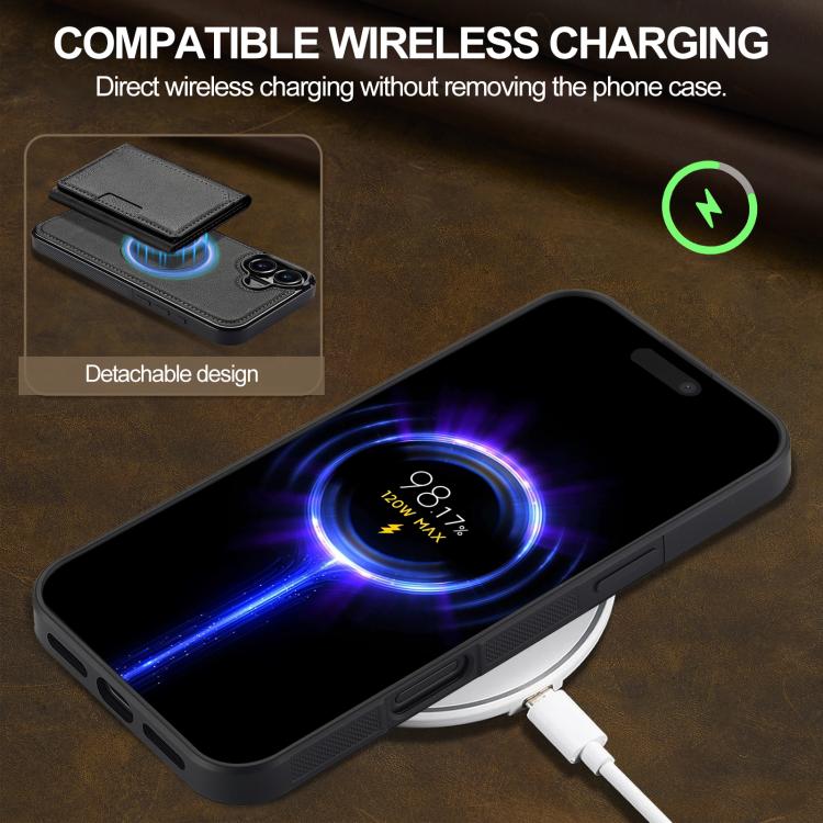 For iPhone 17 LC.IMEEKE L5 Series Detachable RFID Card Bag Magsafe Phone Case