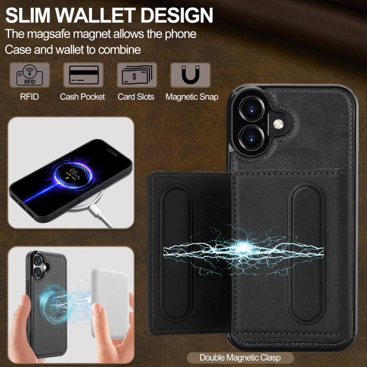 For iPhone 17 LC.IMEEKE L5 Series Detachable RFID Card Bag Magsafe Phone Case
