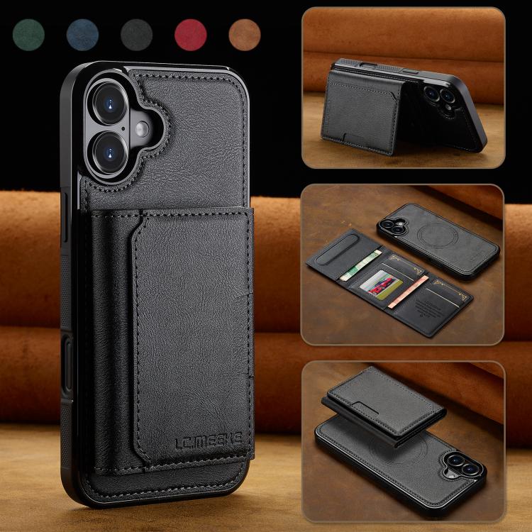 For iPhone 17 LC.IMEEKE L5 Series Detachable RFID Card Bag Magsafe Phone Case