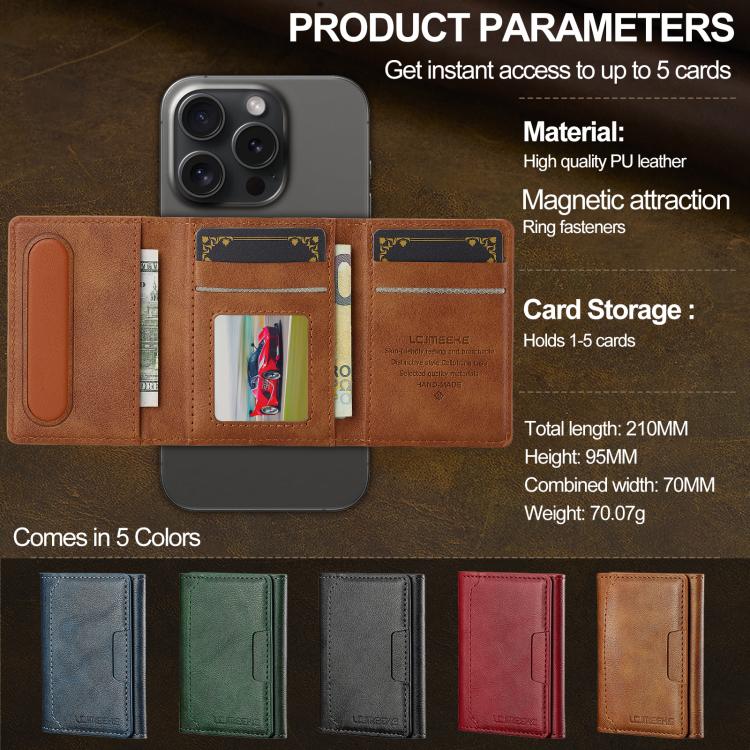 For iPhone 17 LC.IMEEKE L5 Series Detachable RFID Card Bag Magsafe Phone Case