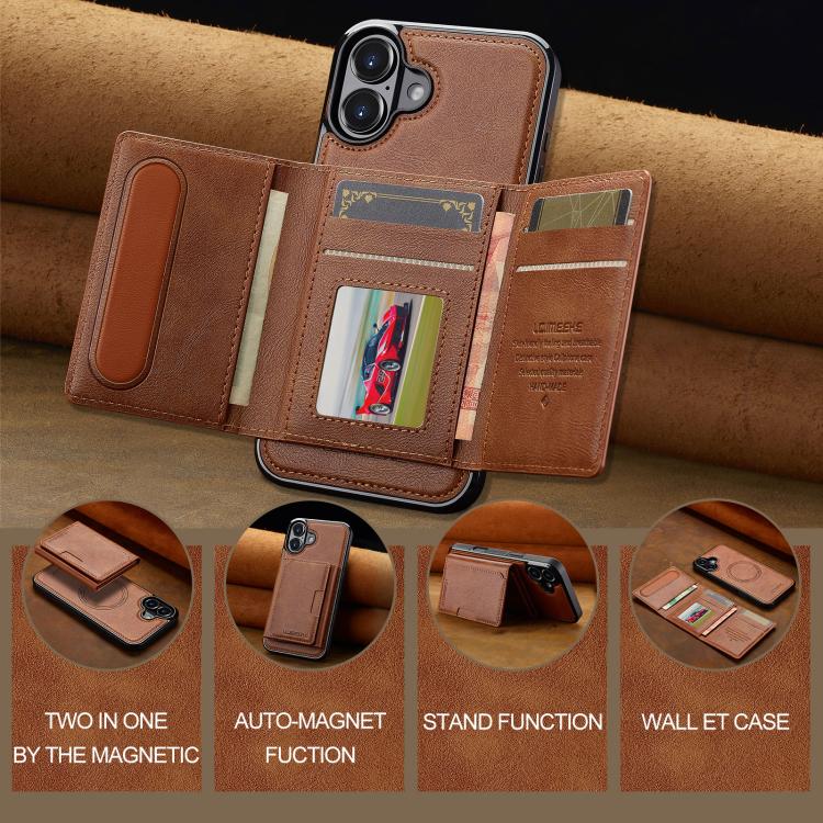For iPhone 17 LC.IMEEKE L5 Series Detachable RFID Card Bag Magsafe Phone Case