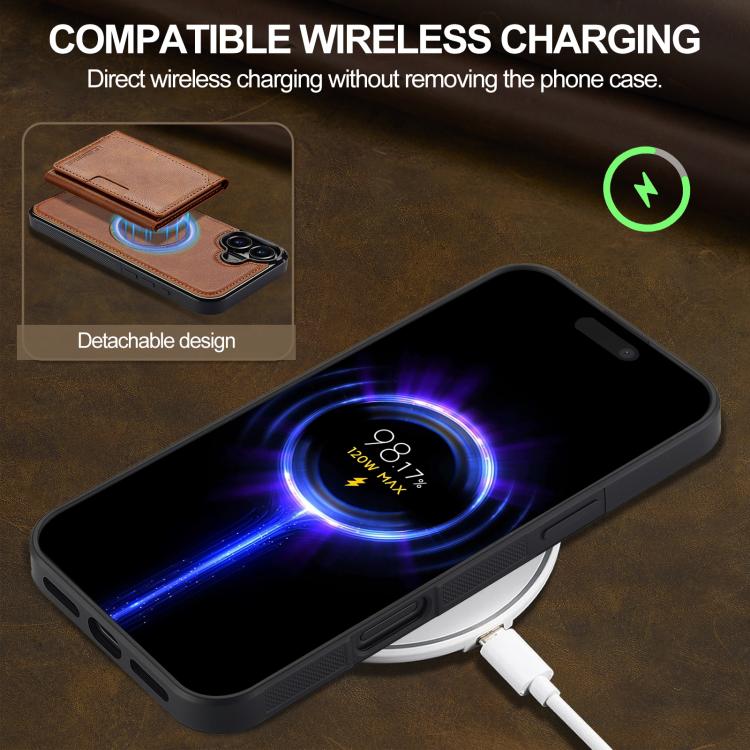 For iPhone 17 LC.IMEEKE L5 Series Detachable RFID Card Bag Magsafe Phone Case