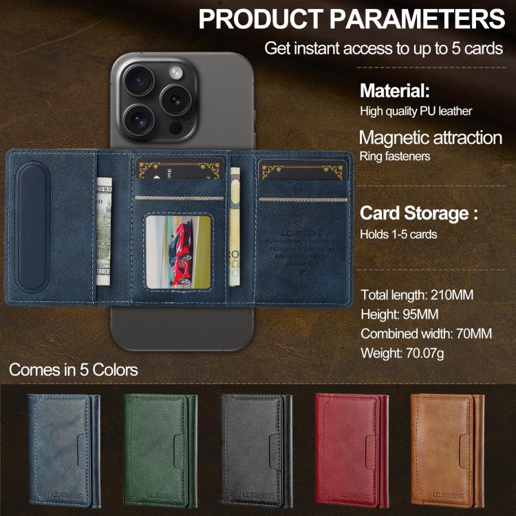 For iPhone 17 LC.IMEEKE L5 Series Detachable RFID Card Bag Magsafe Phone Case