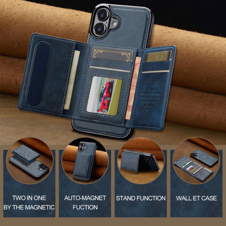 For iPhone 17 LC.IMEEKE L5 Series Detachable RFID Card Bag Magsafe Phone Case