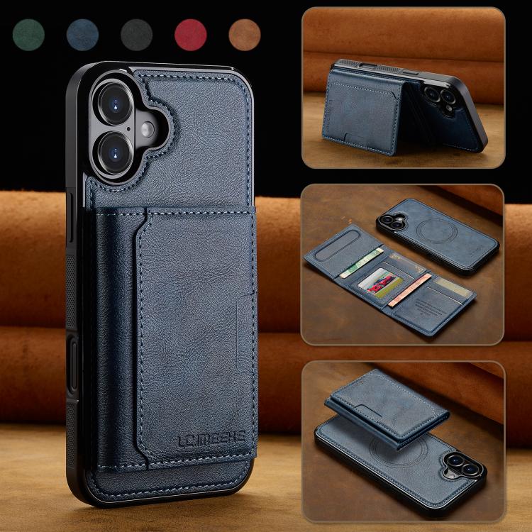For iPhone 17 LC.IMEEKE L5 Series Detachable RFID Card Bag Magsafe Phone Case