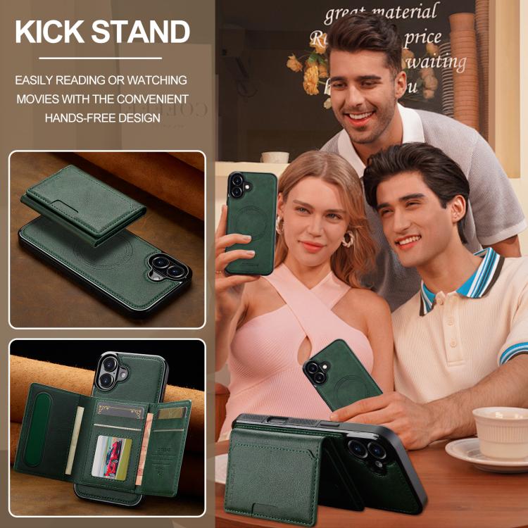 For iPhone 17 LC.IMEEKE L5 Series Detachable RFID Card Bag Magsafe Phone Case