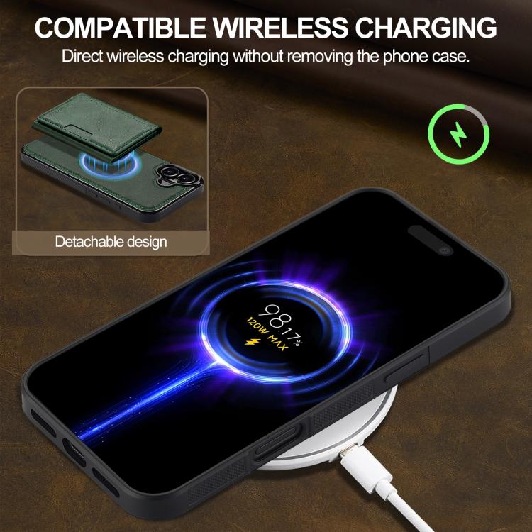 For iPhone 17 LC.IMEEKE L5 Series Detachable RFID Card Bag Magsafe Phone Case