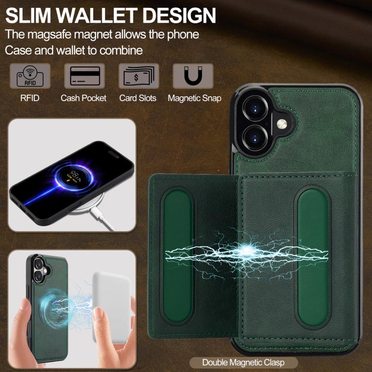 For iPhone 17 LC.IMEEKE L5 Series Detachable RFID Card Bag Magsafe Phone Case