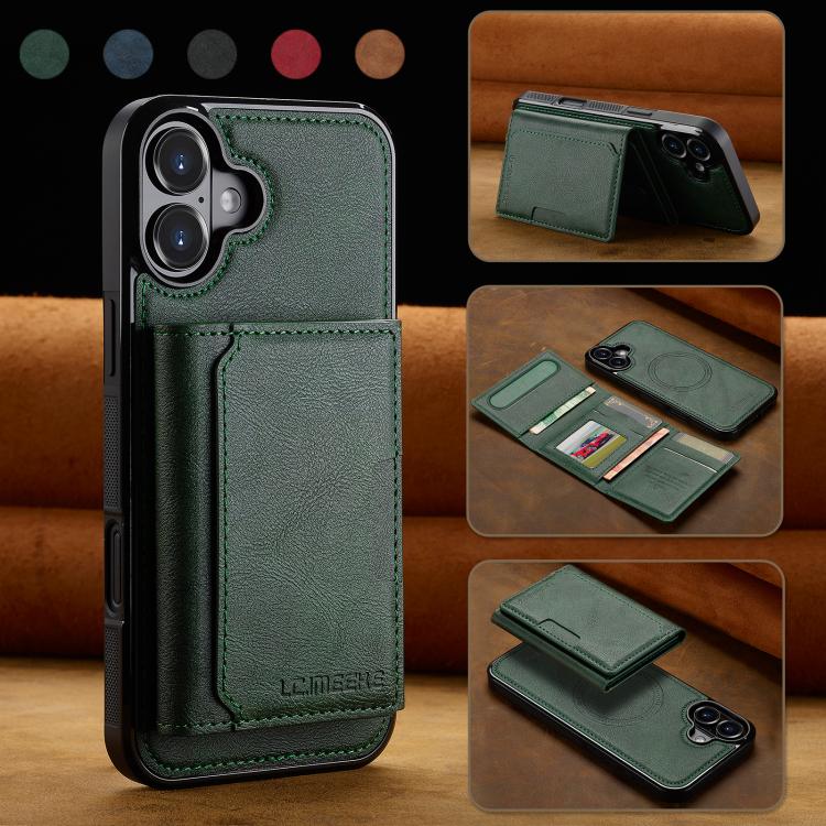 For iPhone 17 LC.IMEEKE L5 Series Detachable RFID Card Bag Magsafe Phone Case