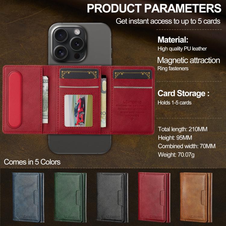 For iPhone 17 LC.IMEEKE L5 Series Detachable RFID Card Bag Magsafe Phone Case