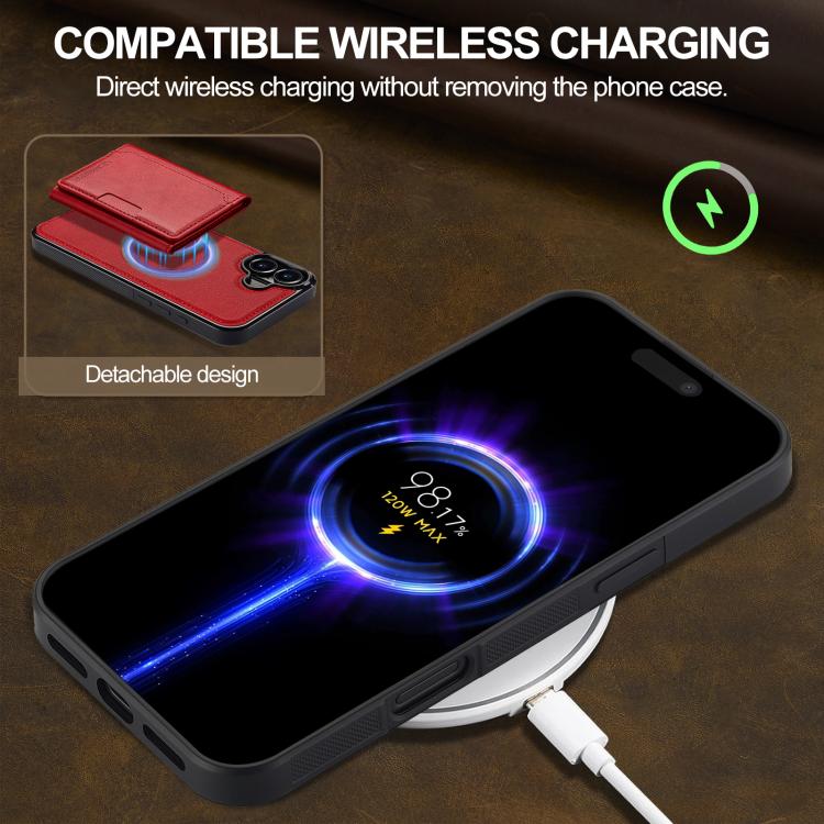 For iPhone 17 LC.IMEEKE L5 Series Detachable RFID Card Bag Magsafe Phone Case