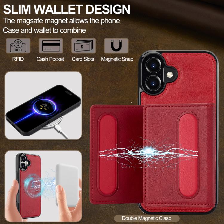 For iPhone 17 LC.IMEEKE L5 Series Detachable RFID Card Bag Magsafe Phone Case